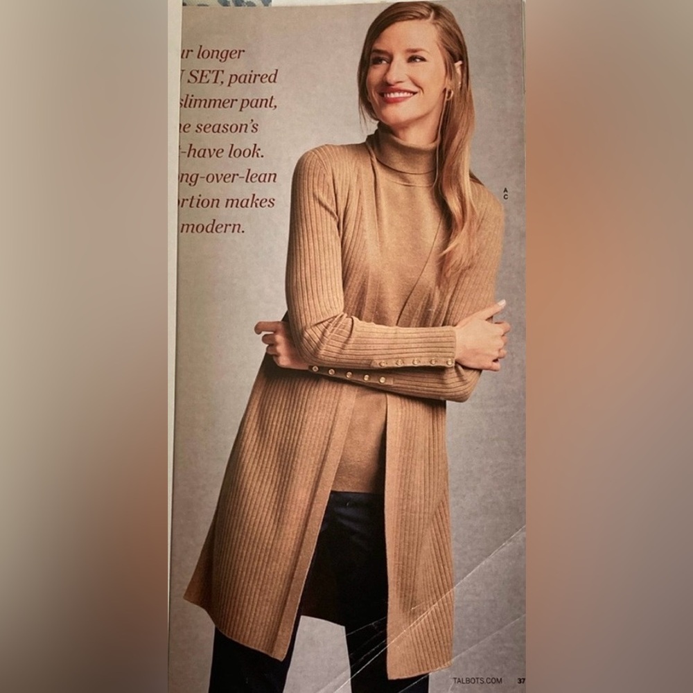 Talbots ribbed long sleeved long cardigan